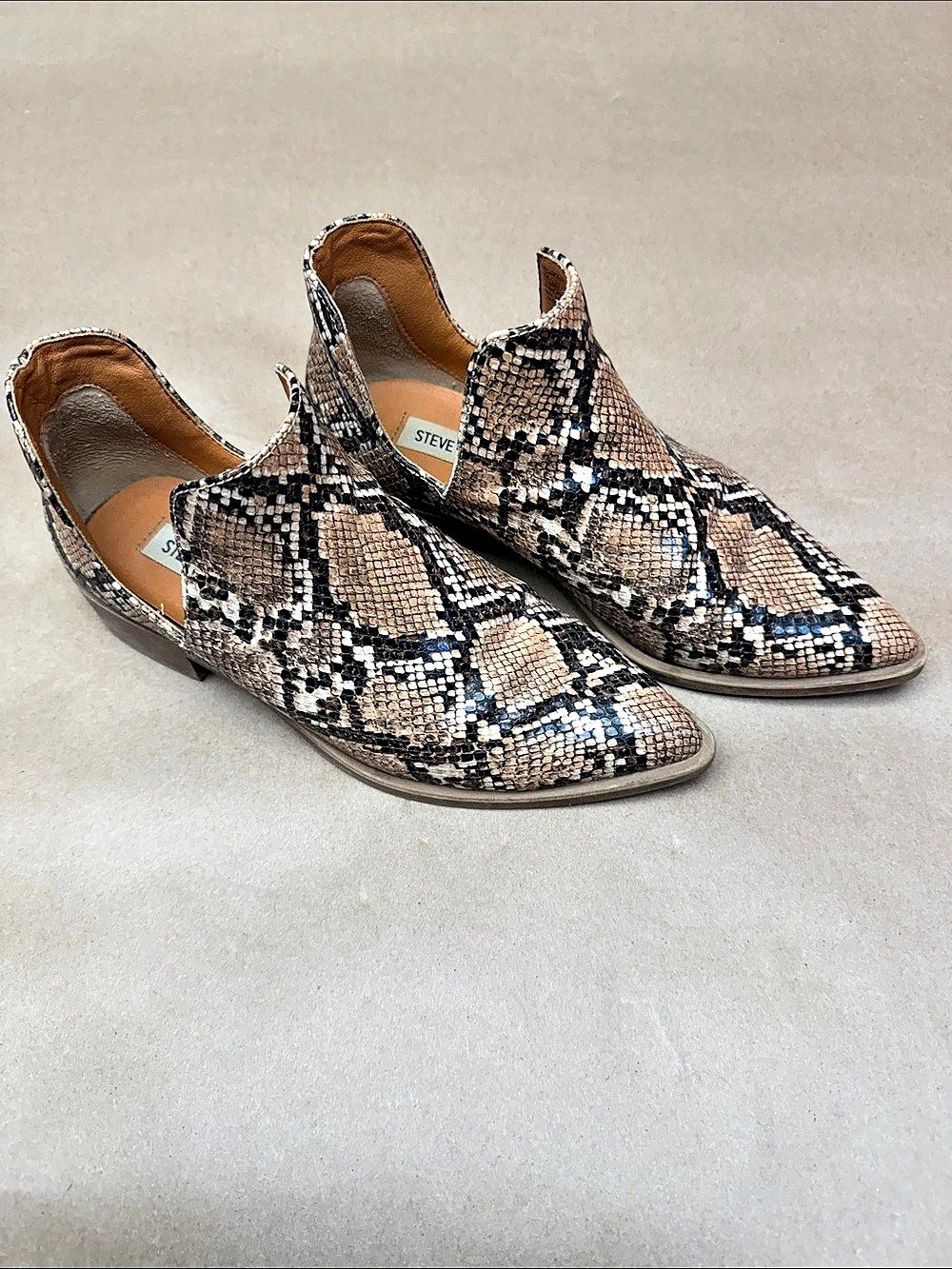 Steve Madden Joel/Joelo2S Snake Print Pointed Toe Mules US 6.5M